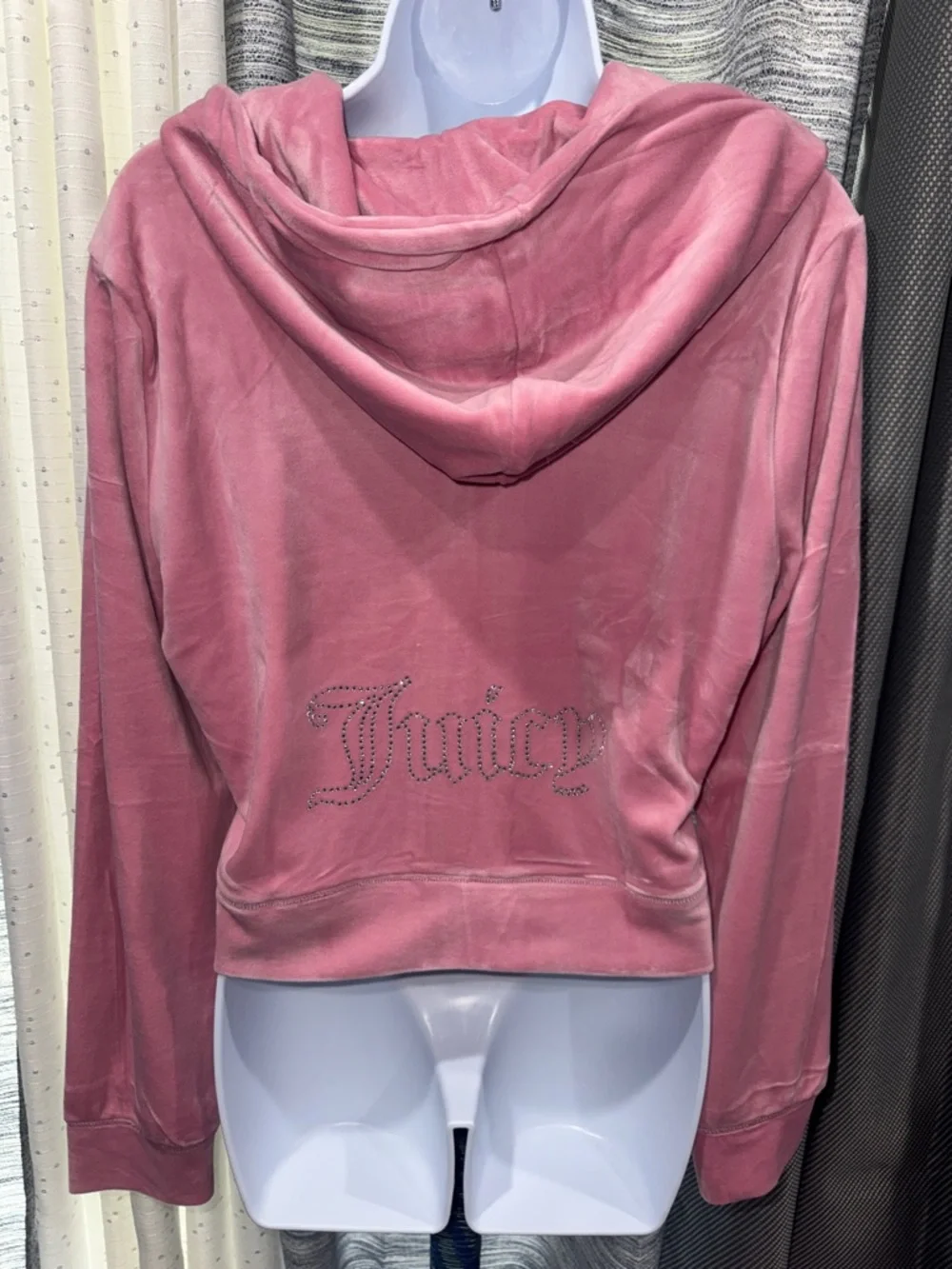Juicy Couture- NWT Dusty Rose Velour Rhinestone Logo Size Large - Picture 3 of 16